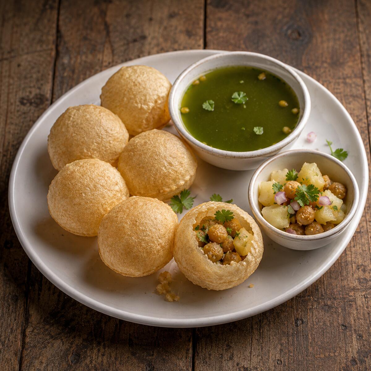 Freshly made pani puri and chaats at Sri Lakshmi Venkateshwara Chats Centre, Mariyappana Palya